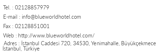 Blue World Hotel telefon numaralar, faks, e-mail, posta adresi ve iletiim bilgileri